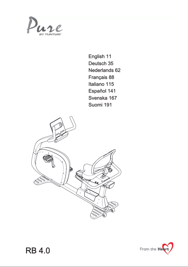 Página 1 del manual Manual de usuario Tunturi Pure RB 4.0