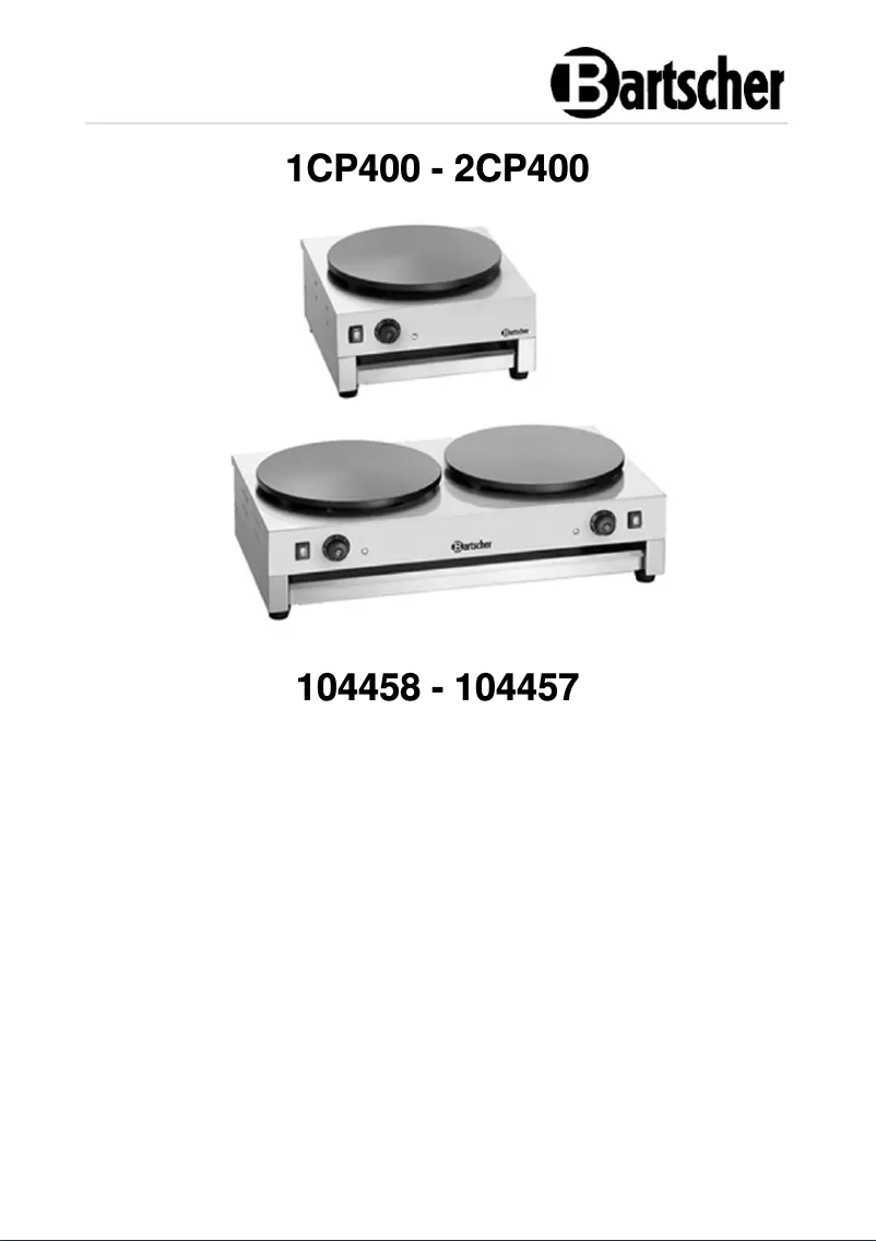 Page n°1 - Manuel utilisateur Bartscher 2CP400