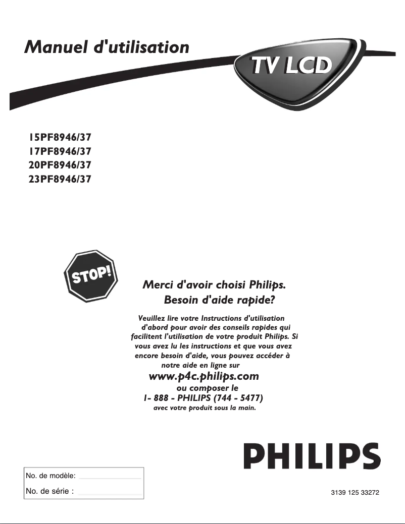 Page n°1 - Manuel utilisateur Philips 23PF8946