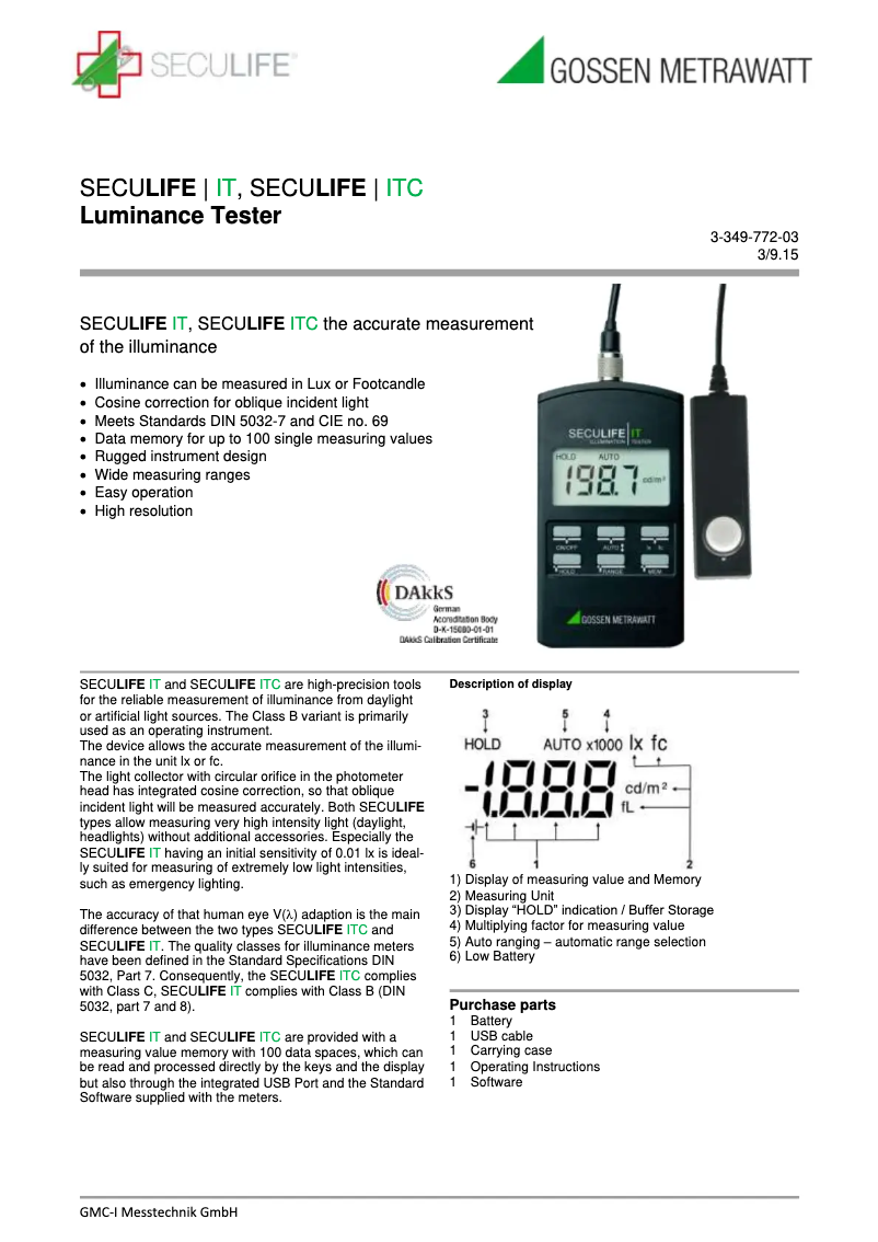 Image de la première page du manuel de l'appareil SECULIFE IT
