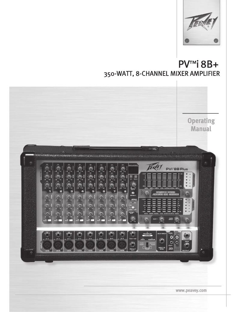 Image de la première page du manuel de l'appareil PVi 8B Plus