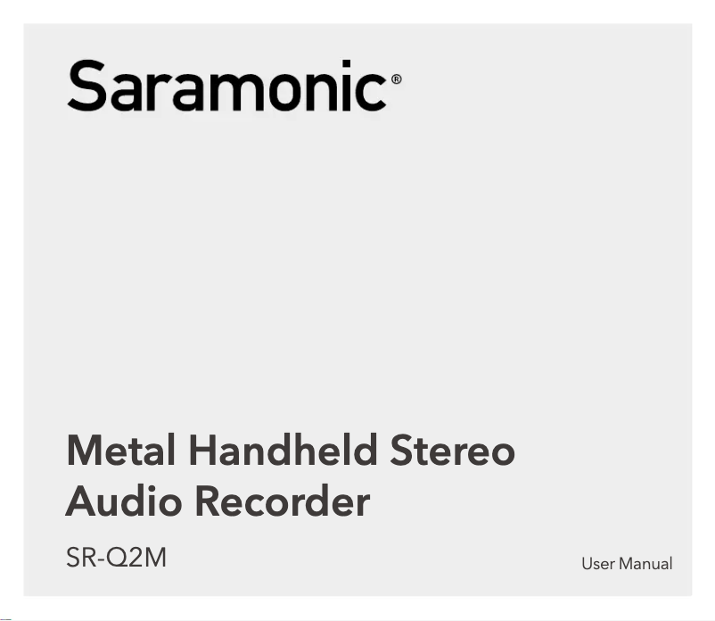 Page n°1 - Manuel utilisateur Saramonic SR-Q2M