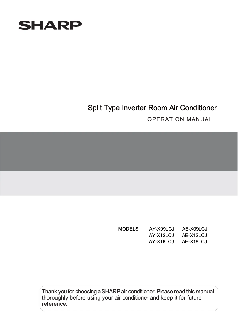 Page 1 de la notice Manuel utilisateur Sharp AE-X18LCJ