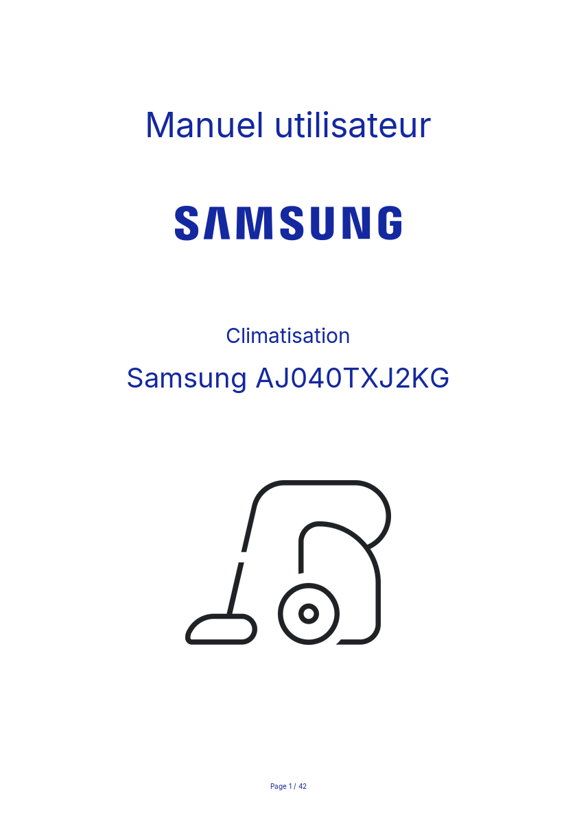 Image de la première page du manuel de l'appareil AJ040TXJ2KG