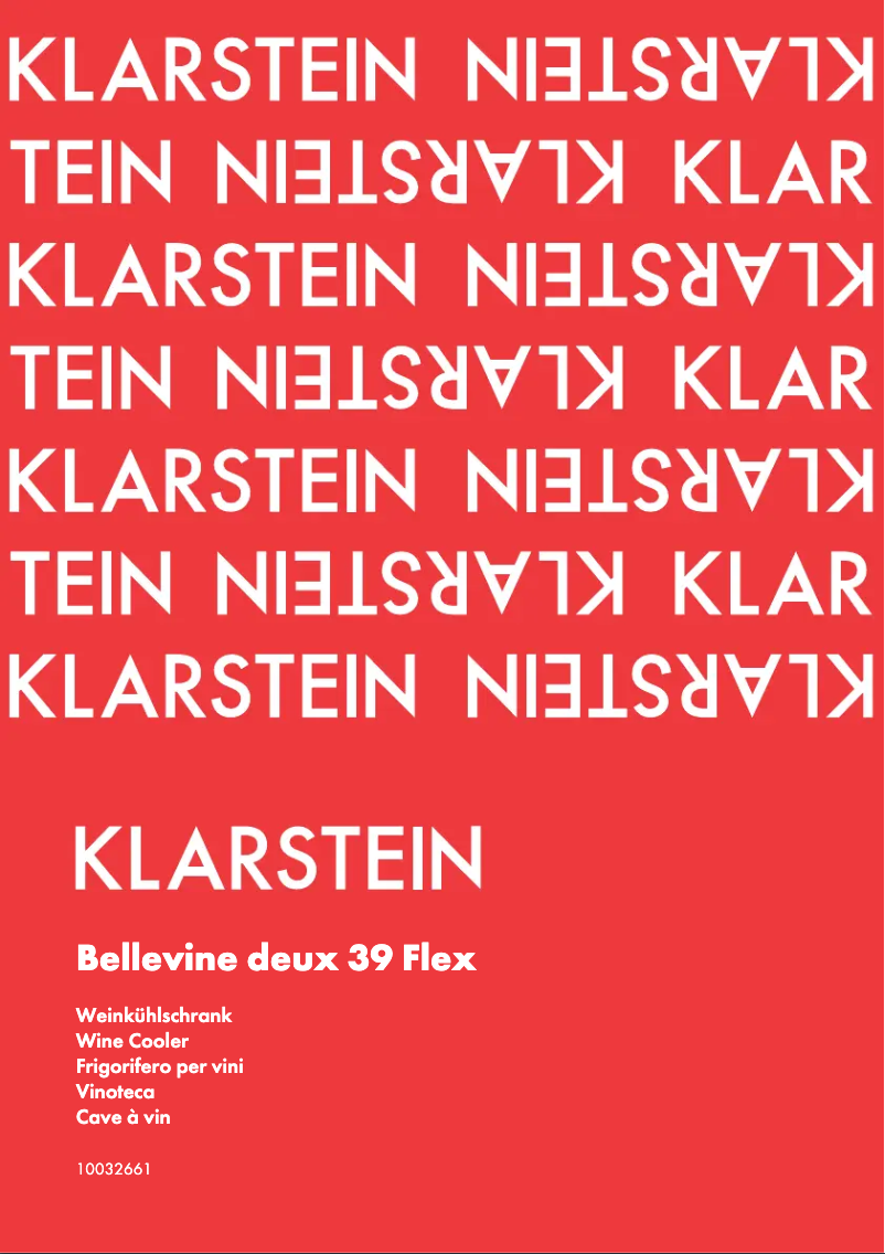 Page 1 de la notice Manuel utilisateur Klarstein Bellevine Deux 39 Flex