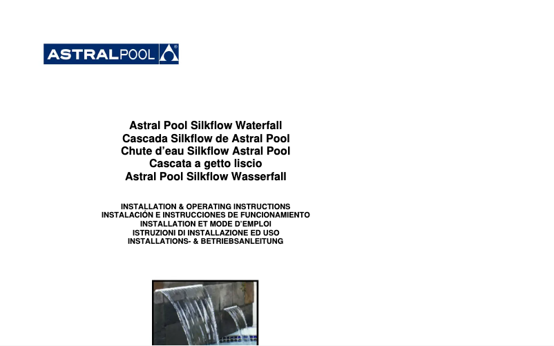 Image de la première page du manuel de l'appareil Silkflow waterfall