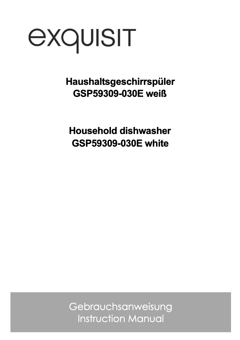 Page 1 de la notice Manuel utilisateur Exquisit GSP59309-030E