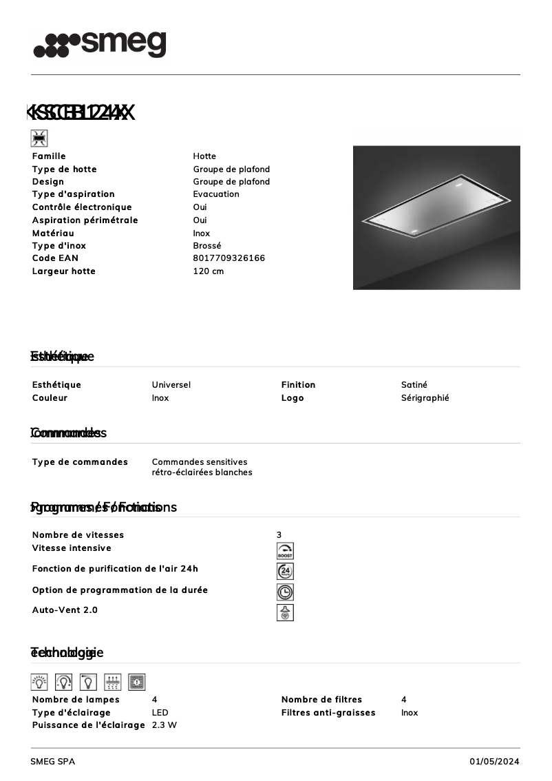 Image de la première page du manuel de l'appareil KSCB124X