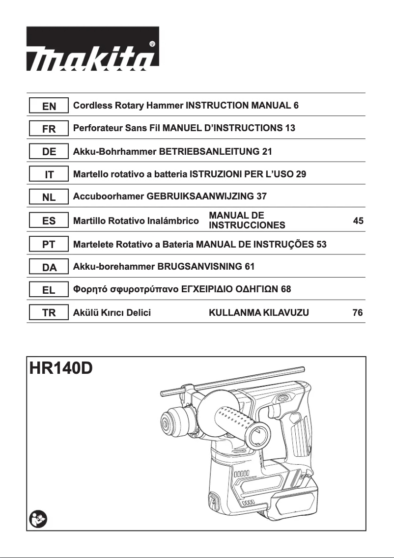 Page 1 de la notice Manuel utilisateur Makita HR140D
