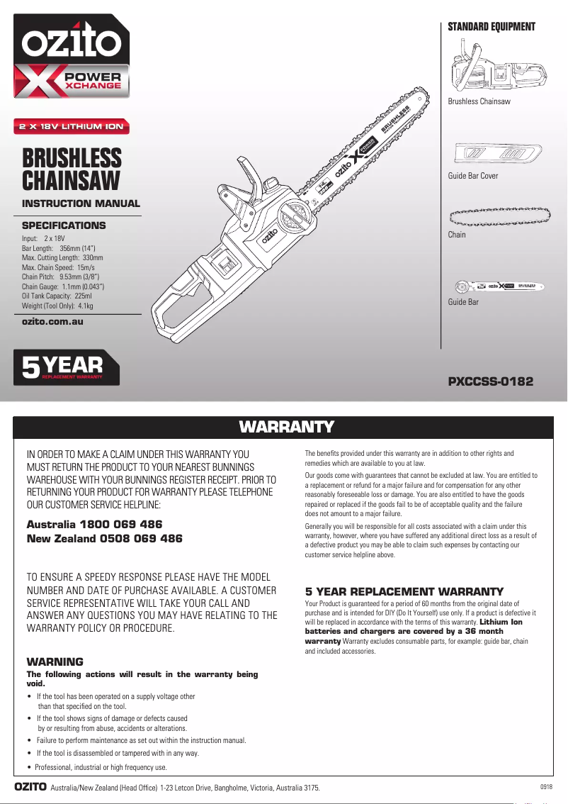 Image de la première page du manuel de l'appareil PXCCSS-018