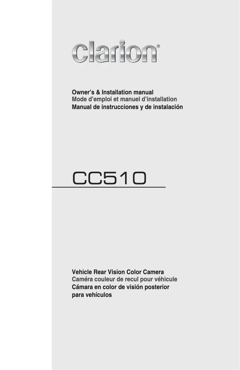 Page n°1 - Manuel utilisateur Clarion CC510