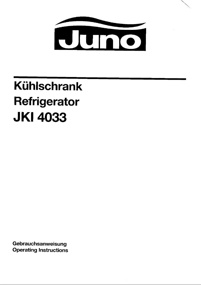 Page 1 de la notice Manuel utilisateur Juno JKI4033