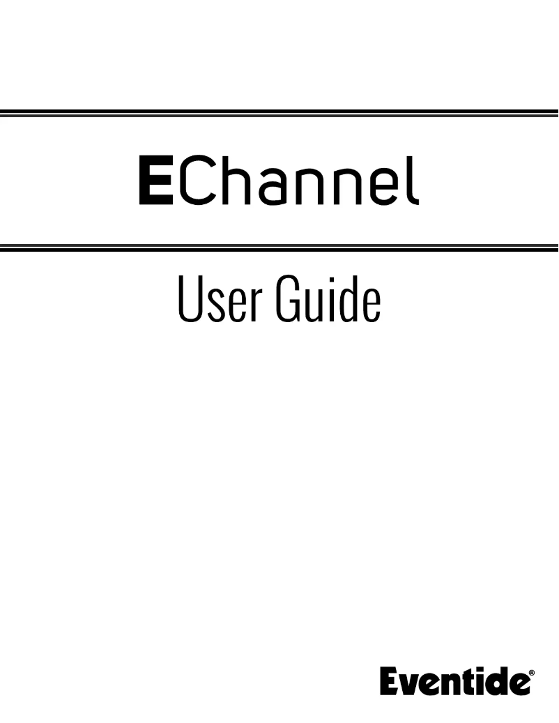 Page 1 de la notice Manuel utilisateur Eventide EChannel