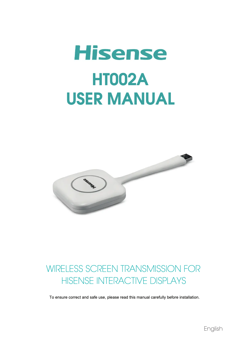 Page n°1 - Manuel utilisateur Hisense HT002