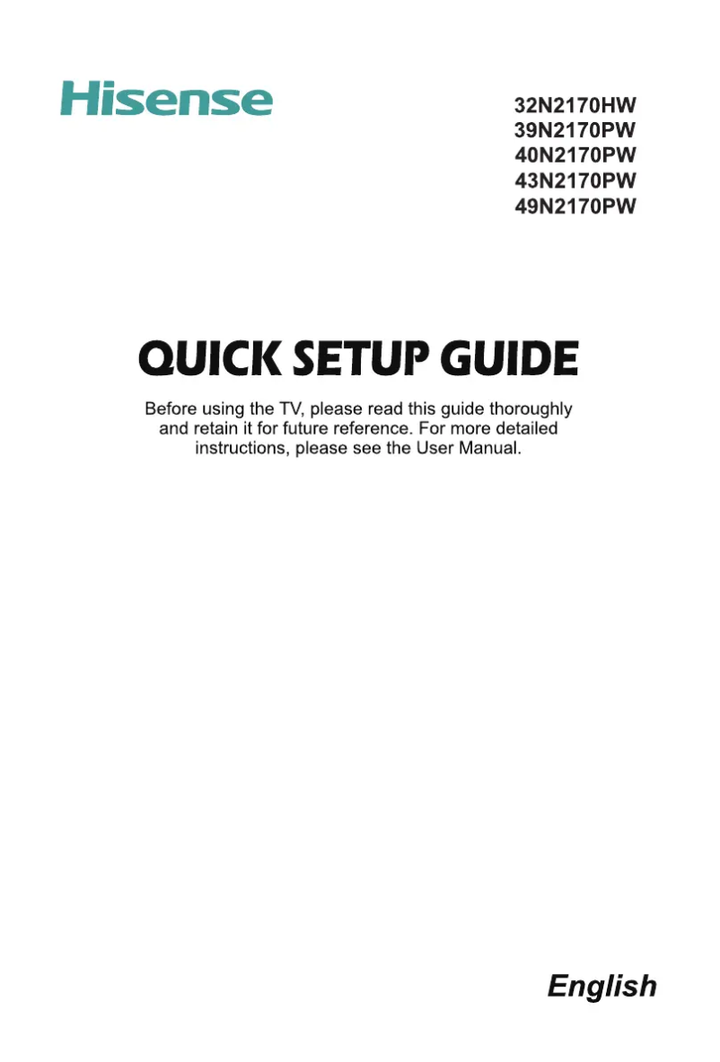 Page 1 de la notice Manuel utilisateur Hisense 40N2170PW