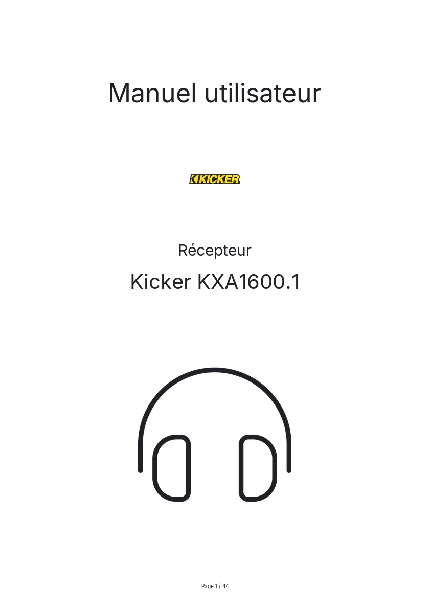Image de la première page du manuel de l'appareil KXA1600.1