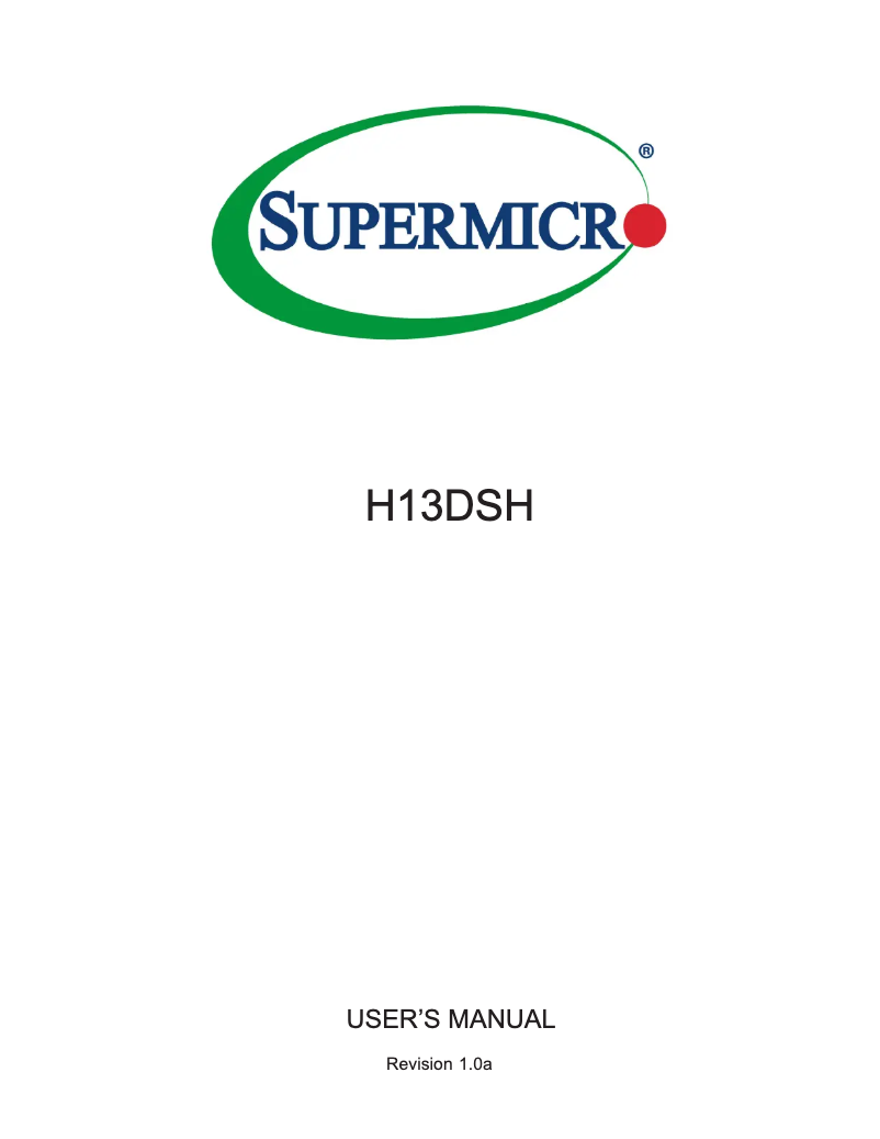Page 1 de la notice Manuel utilisateur Supermicro H13DSH