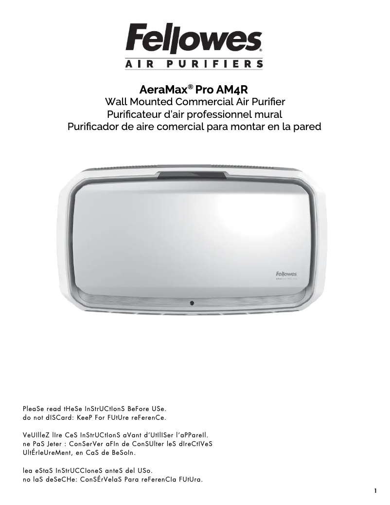 Image de la première page du manuel de l'appareil AeraMax Pro AM4R
