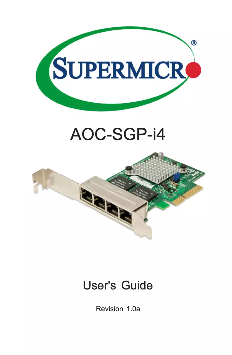 Image de la première page du manuel de l'appareil AOC-SGP-I4