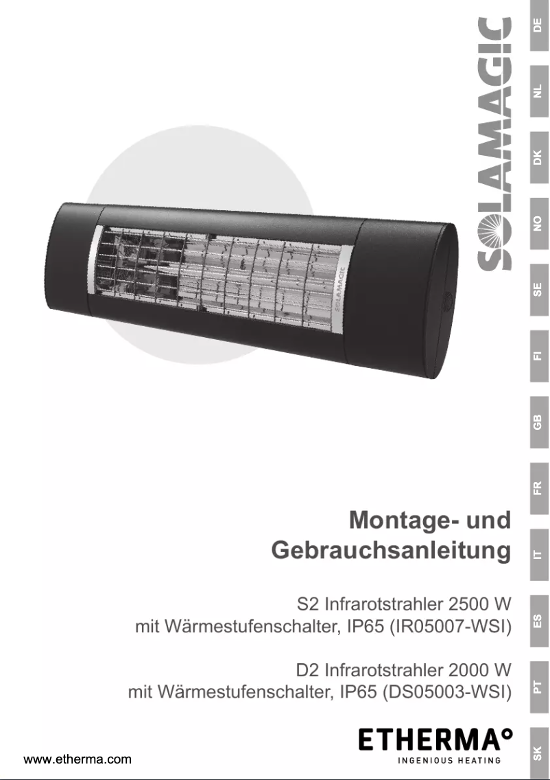 Page n°1 - Manuel utilisateur Etherma Solamagic SM-S2-2500-ARC-W