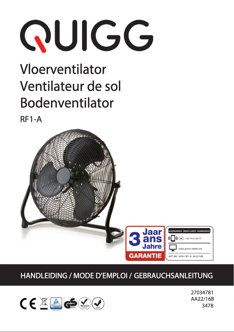 Imagen de la primera página del manual del dispositivo RF1