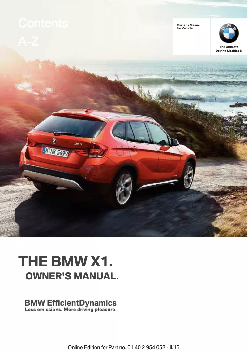 Image de la première page du manuel de l'appareil X1 (2016)