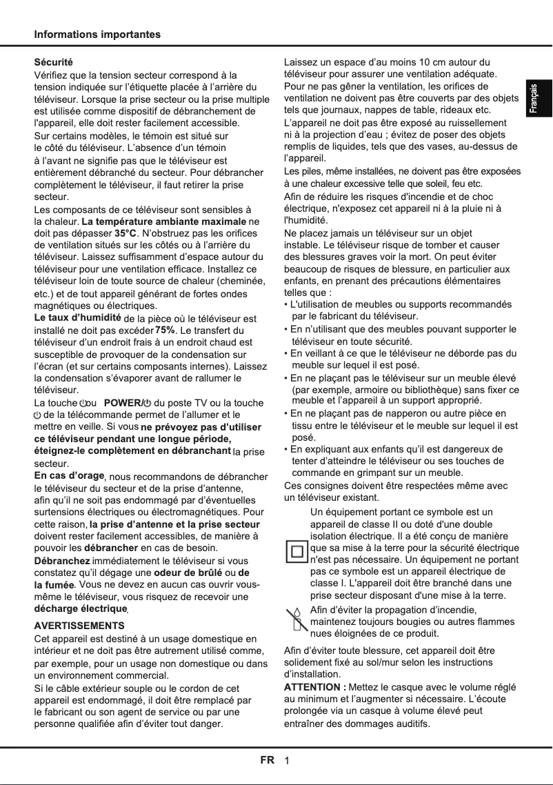 Image de la première page du manuel de l'appareil 32HB5426