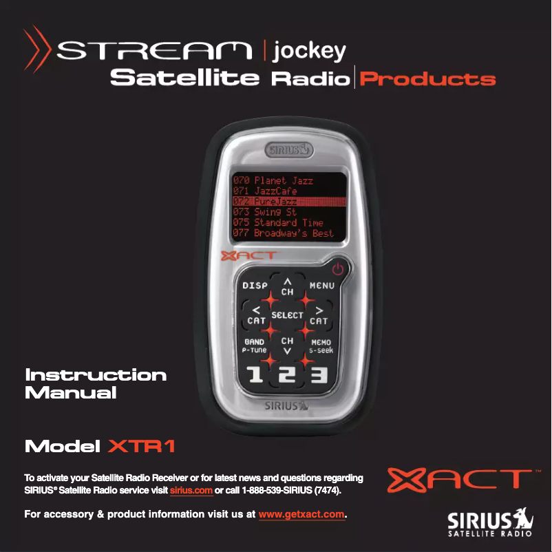 Page 1 de la notice Manuel utilisateur Xact XTR1