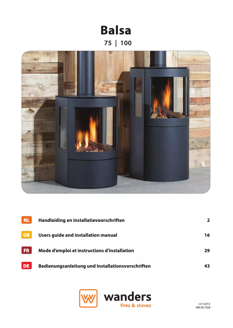 Page 1 de la notice Manuel utilisateur Wanders Balsa 75