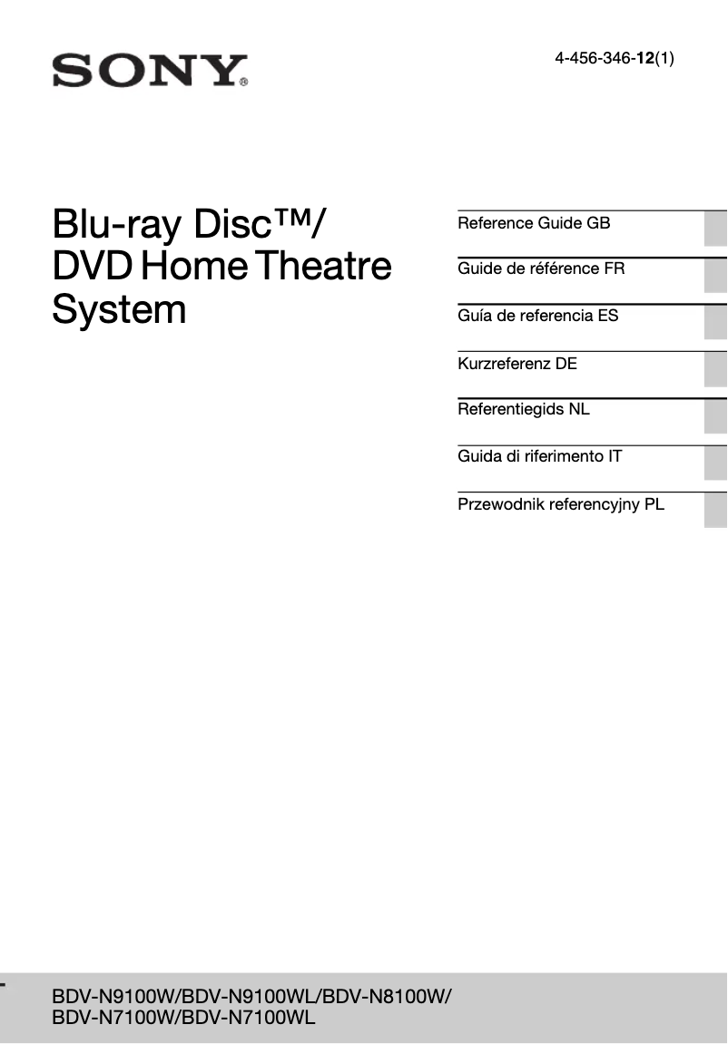 Page 1 de la notice Manuel utilisateur Sony BDV-N7100W