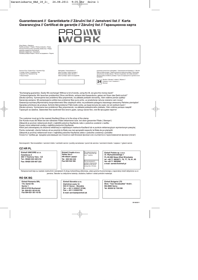 Page 1 de la notice Manuel utilisateur Prowork KAS 18-2