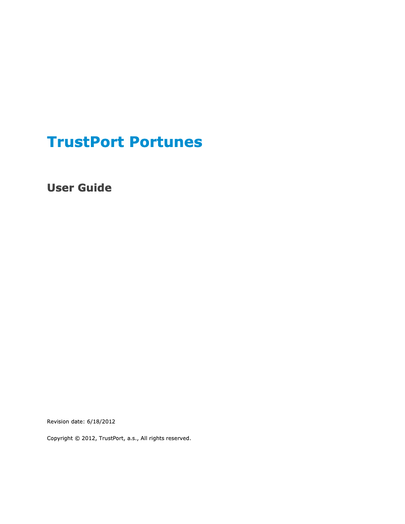 Page 1 de la notice Manuel utilisateur TrustPort Portunes