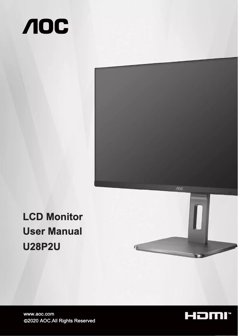 Page 1 de la notice Manuel utilisateur AOC U28P2U