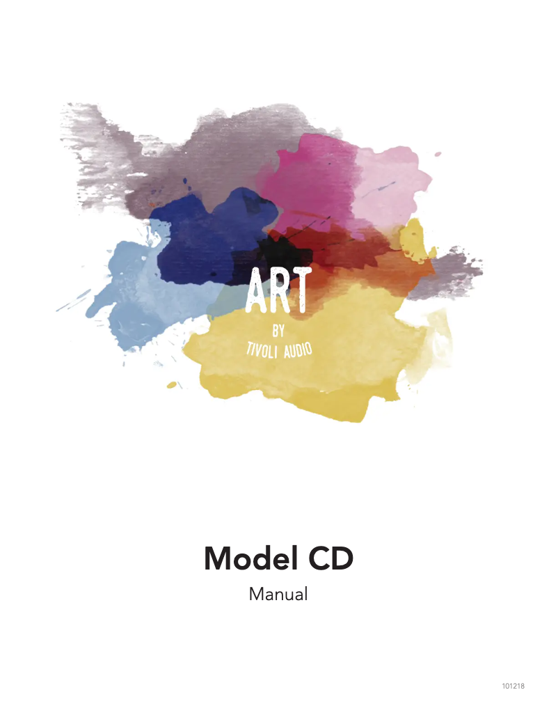 Image de la première page du manuel de l'appareil Model CD
