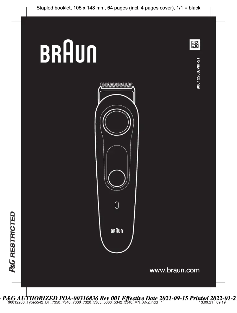 Página 1 del manual Manual de usuario Braun BT7320