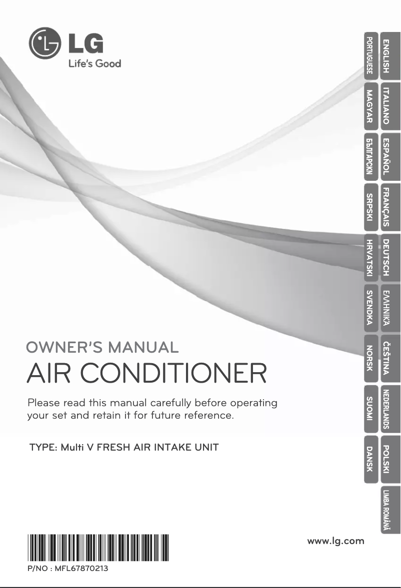 Page 1 de la notice Manuel utilisateur LG ARNU96GB8Z2