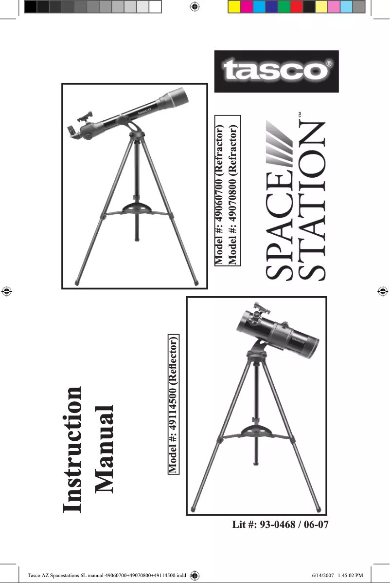 Page n°1 - Manuel utilisateur Tasco Space Station 49070800