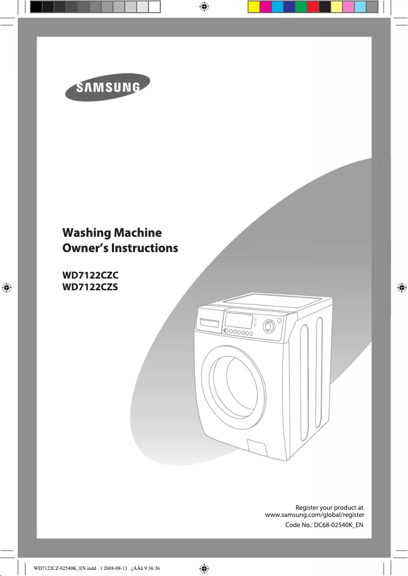 Page 1 de la notice Manuel utilisateur Samsung WD7122CZS