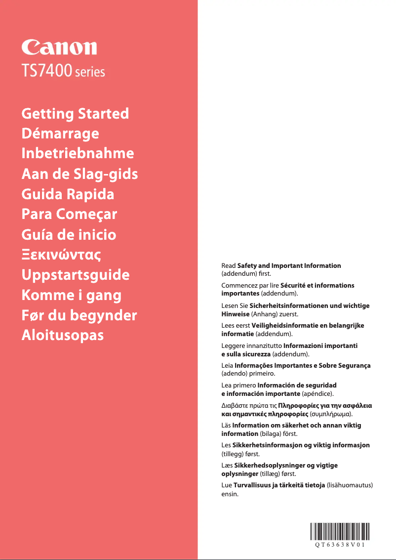 Image de la première page du manuel de l'appareil PIXMA TS7451