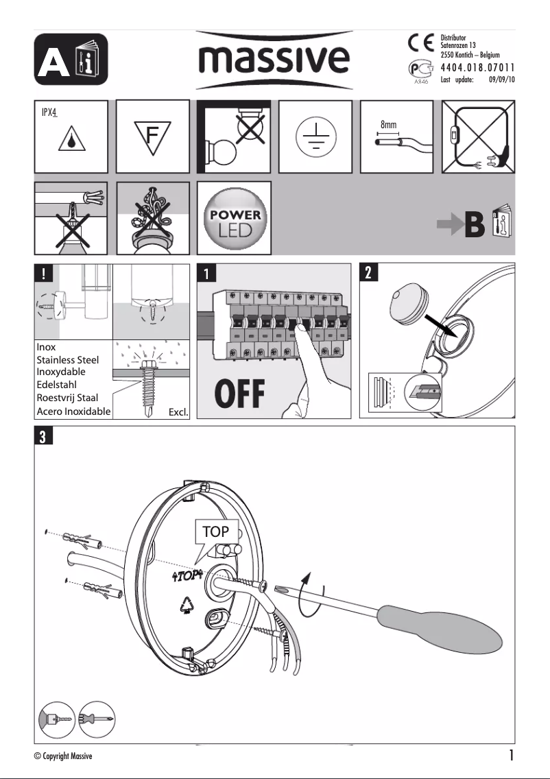 Page 1 de la notice Manuel utilisateur Massive Messina