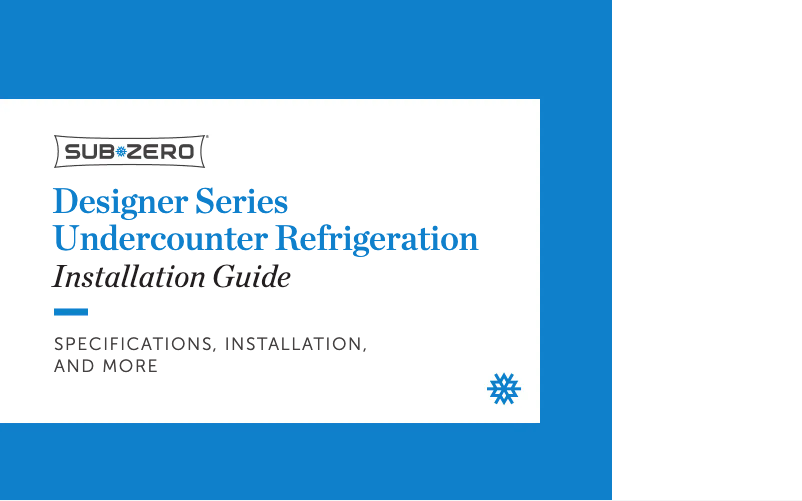 Page n°1 - Guide d'installation Sub-Zero DEU1550BG