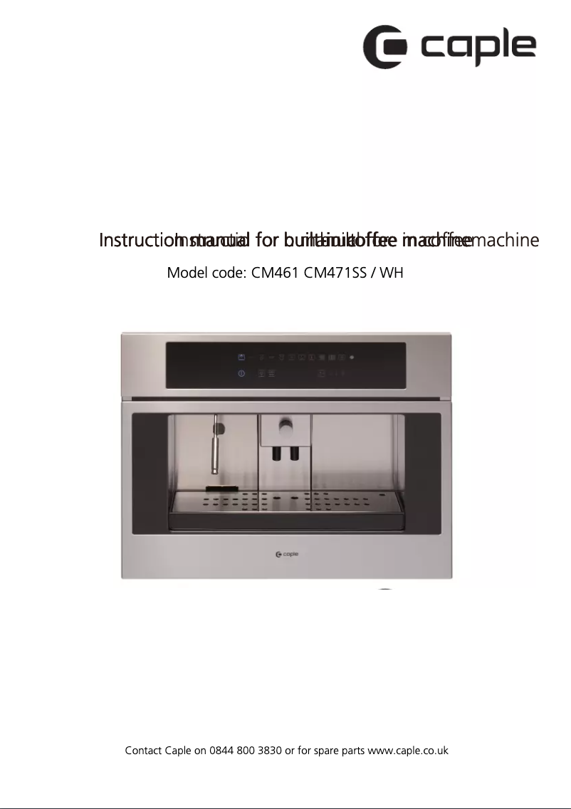 Page 1 of the manual User Manual Caple Sense CM461