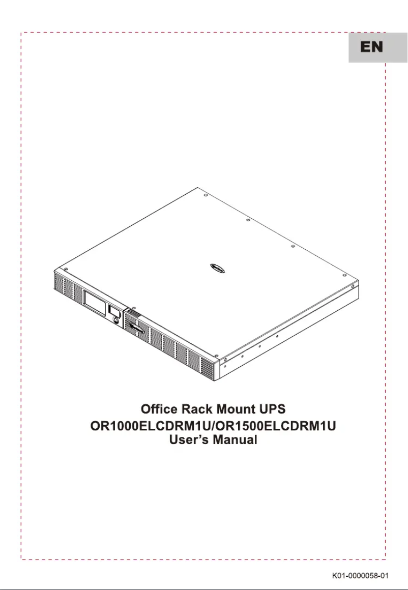 Page 1 de la notice Manuel utilisateur CyberPower OR1500ELCDRM1U