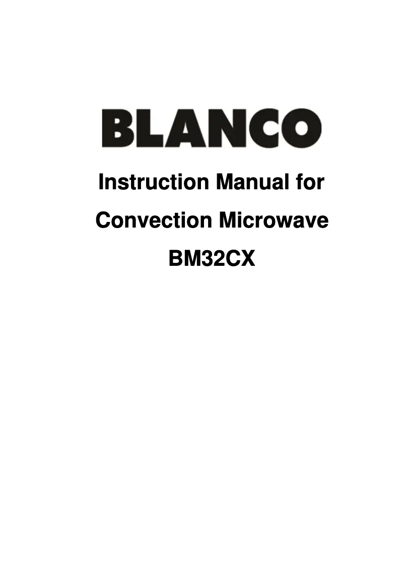 Page 1 de la notice Manuel utilisateur BLANCO BM32CX
