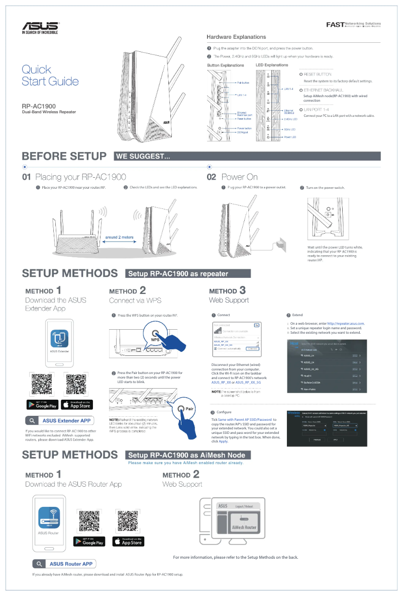 Page 1 de la notice Manuel utilisateur Asus RP-AC1900