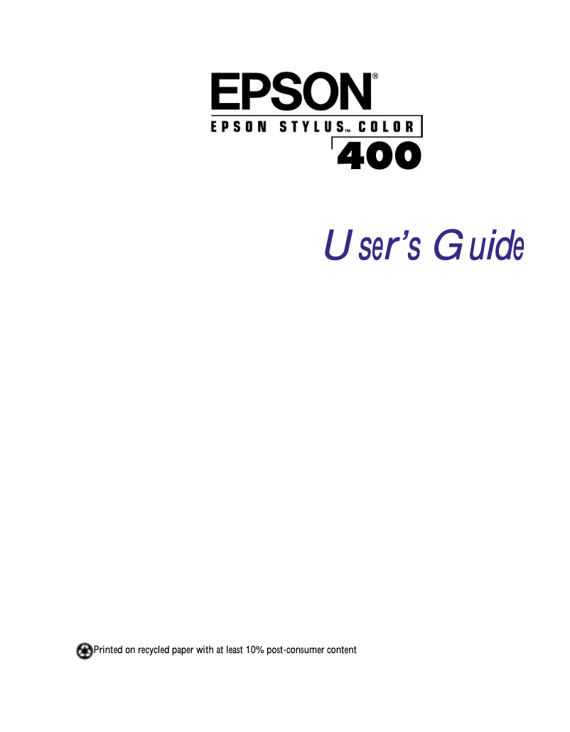 Image de la première page du manuel de l'appareil Stylus Color 400