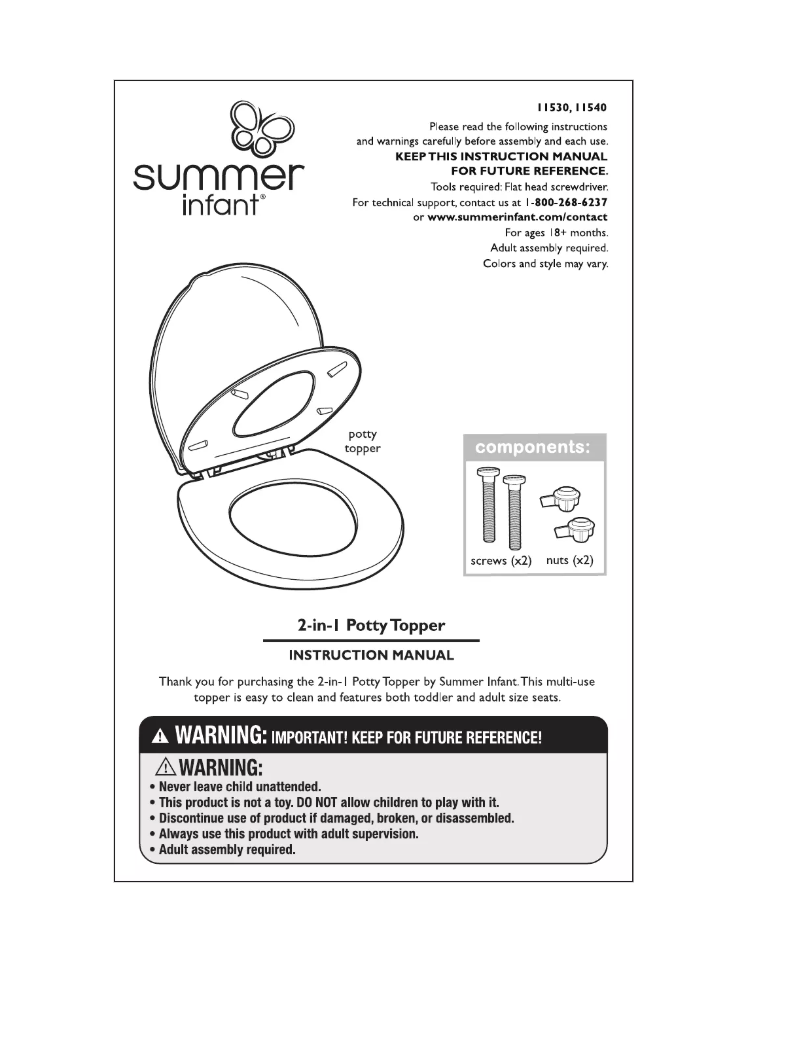 Page 1 de la notice Manuel utilisateur Summer Infant 11530