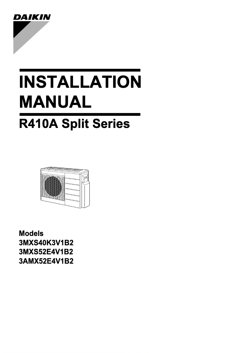 Page n°1 - Manuel utilisateur Daikin 3AMX52E3V1B