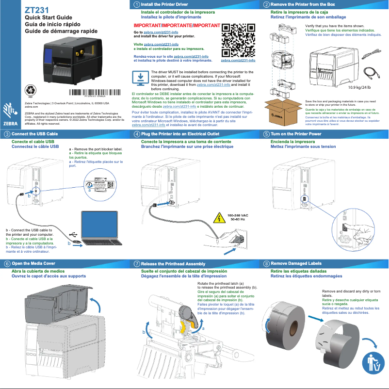 Image de la première page du manuel de l'appareil ZT231
