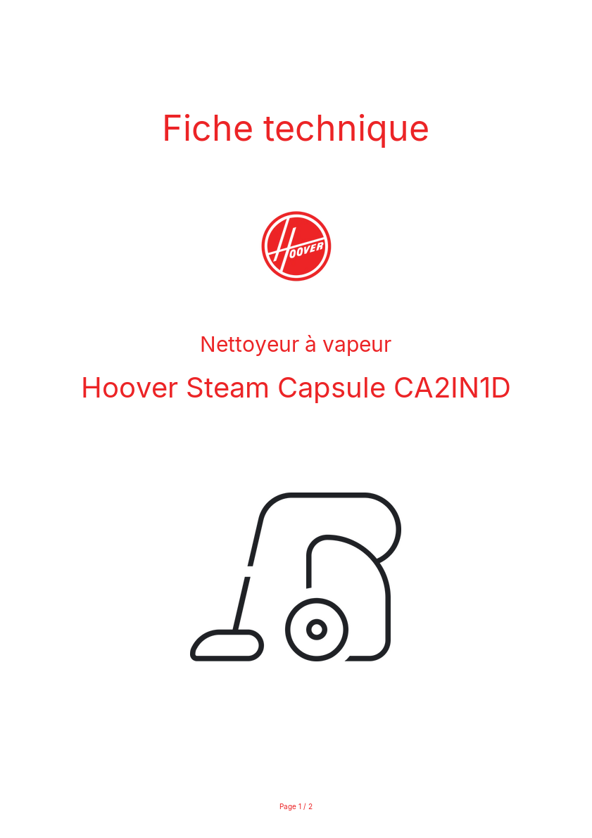 Image de la première page du manuel de l'appareil Steam Capsule CA2IN1D